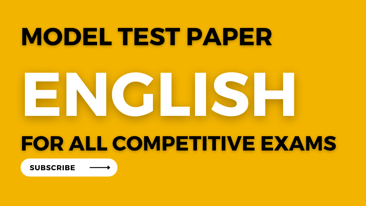 English Model Test Paper For Competitive Exams